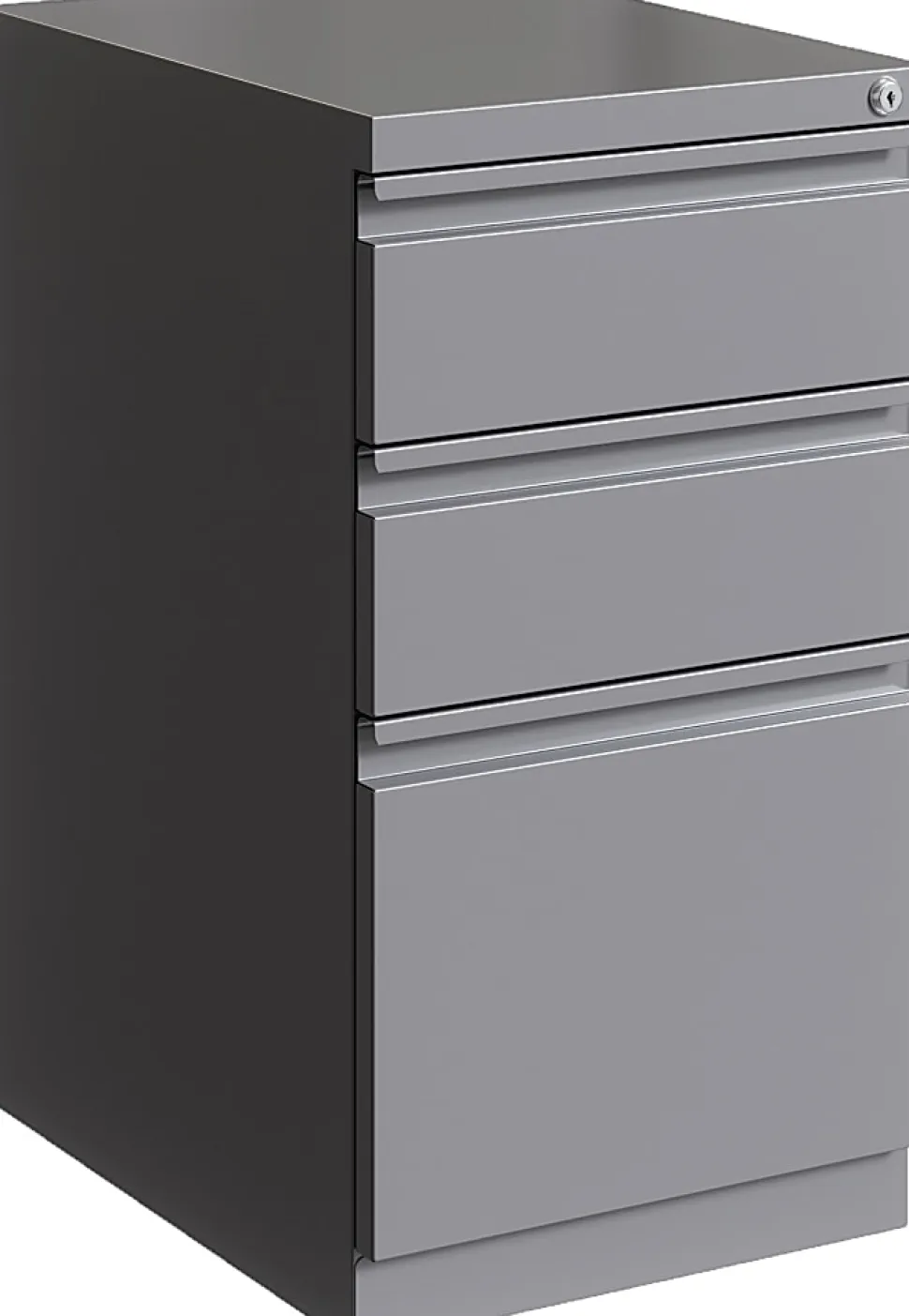 Hirsh® 20"D Vertical 3-Drawer Mobile Pedestal File Cabinet, Arctic Silver