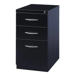 Hirsh® 23"D Vertical 3-Drawer Mobile Pedestal File Cabinet, Black