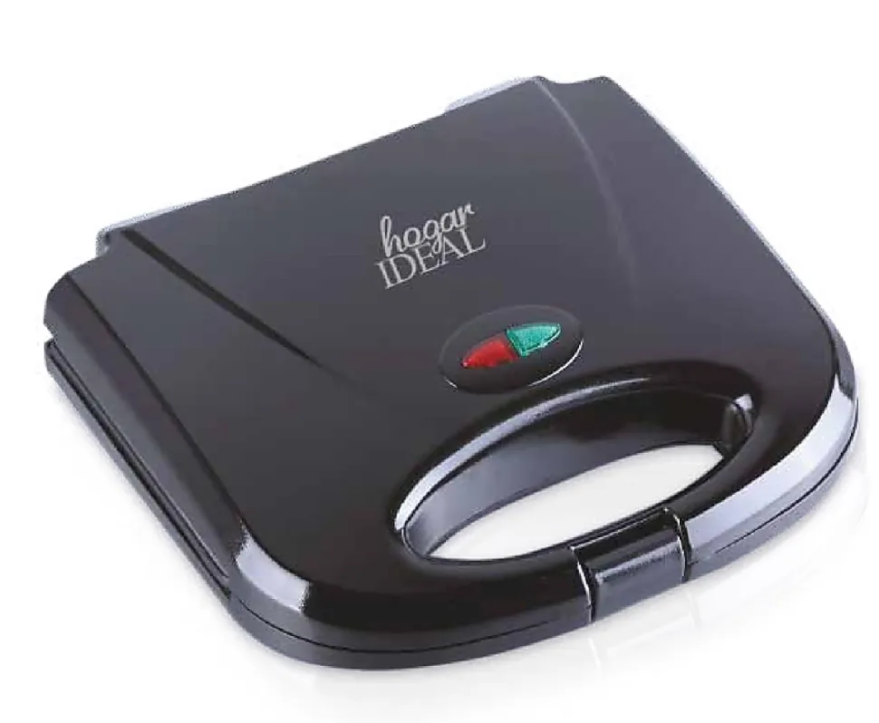 Hogar Ideal Flat Grill Sandwich Maker, 4"H x 8"W x 9"D, Black, Total Qty 1