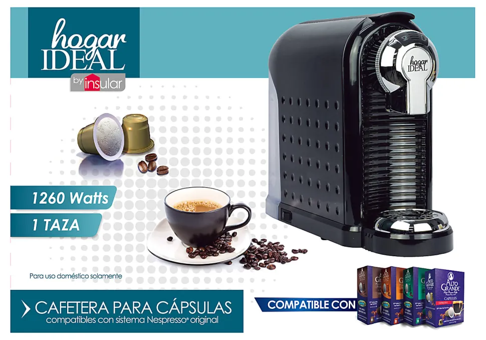 Hogar Ideal Single-Serve Capsule Coffee/Espresso Maker, Black
