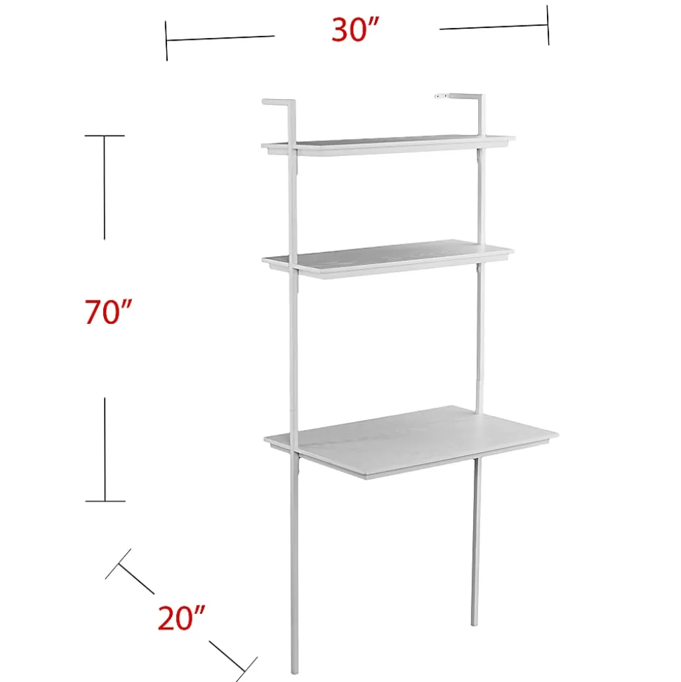 Holly & Martin Haeloen 30"W Wall-Mounted Writing Desk, White