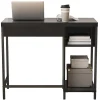 Homenations 36"W Wood/Metal Student Desk With Storage, Black