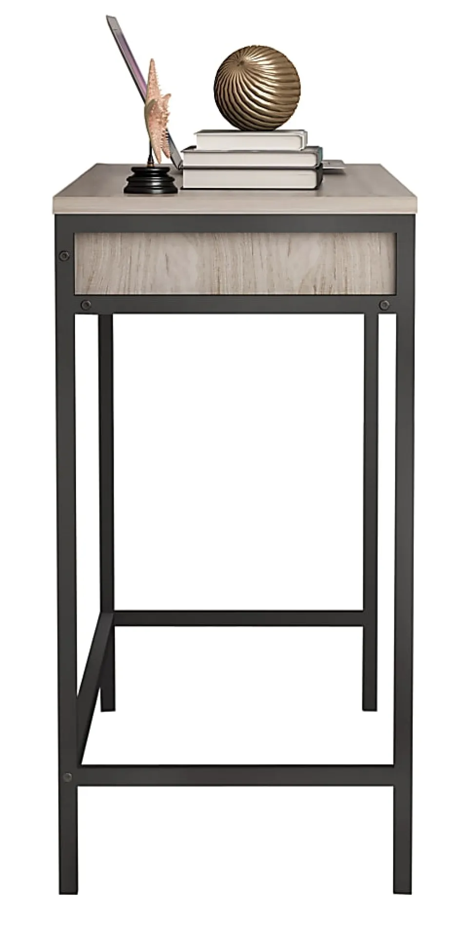 Homenations 44"W Wood/Metal Student Desk, Light Walnut