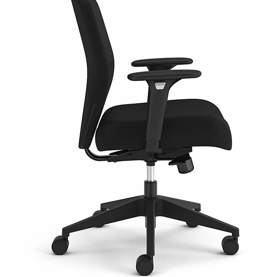 HON Altern Task Chair - Fabric, Foam Seat Material - Fabric Back Material - Black Frame Color - Mid Back - Black - Armrest - 1 Each