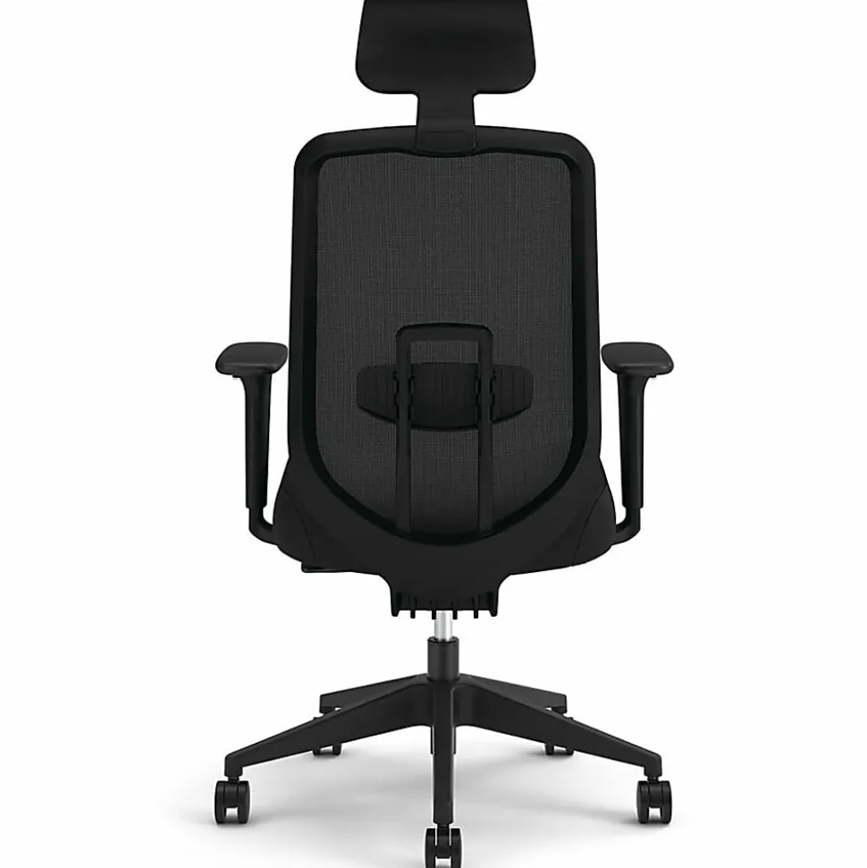 HON Altern Task Chair - Fabric, Foam Seat Material - Mesh Back Material - Black Frame Color - Mid Back - Black - Armrest - 1 Each
