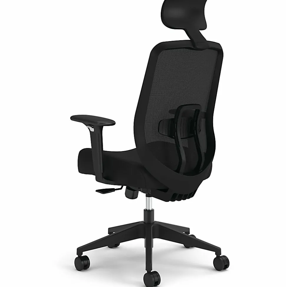 HON Altern Task Chair - Fabric, Foam Seat Material - Mesh Back Material - Black Frame Color - Mid Back - Black - Armrest - 1 Each