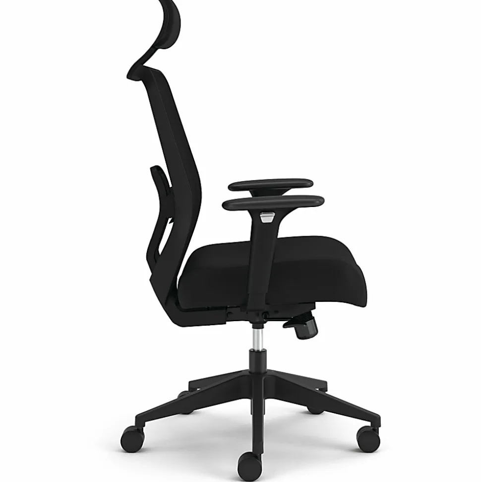 HON Altern Task Chair - Fabric, Foam Seat Material - Mesh Back Material - Black Frame Color - Mid Back - Black - Armrest - 1 Each