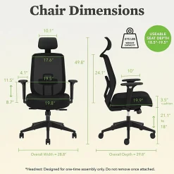 HON Altern Task Chair - Fabric, Foam Seat Material - Mesh Back Material - Black Frame Color - Mid Back - Black - Armrest - 1 Each