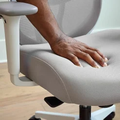HON Altern Task Chair | Mesh Mid-Back |-Adjustable Arms | White Frame | Grey Fabric - Fabric, Foam Seat - ALTT1UMWHT