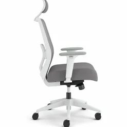 HON Altern Task Chair | Mesh Mid-Back |-Adjustable Arms | White Frame | Grey Fabric - Fabric, Foam Seat - ALTT1UMWHT