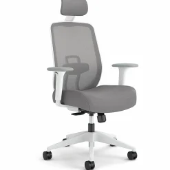 HON Altern Task Chair | Mesh Mid-Back |-Adjustable Arms | White Frame | Grey Fabric - Fabric, Foam Seat - ALTT1UMWHT
