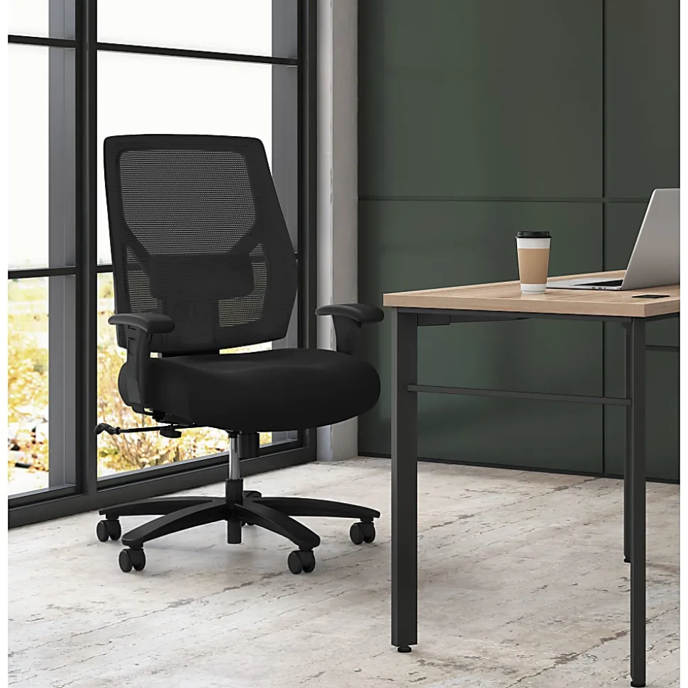 HON® Basyx Big & Tall Mid Back Task Chair, Black