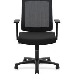 HONĀ® Basyx Torch Task Chairs, Mesh Back, Fixed Arms, Black Seat, Fabric