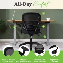 HON® Basyx Wave⢠HVL712 Mid-Back Mesh Task Chair, Black