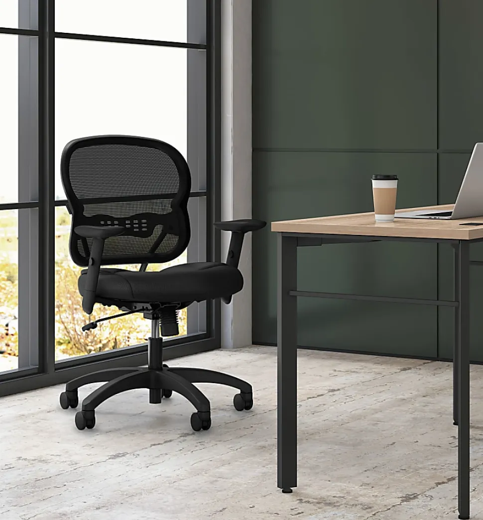 HON® Basyx Wave™ HVL712 Mid-Back Mesh Task Chair, Black