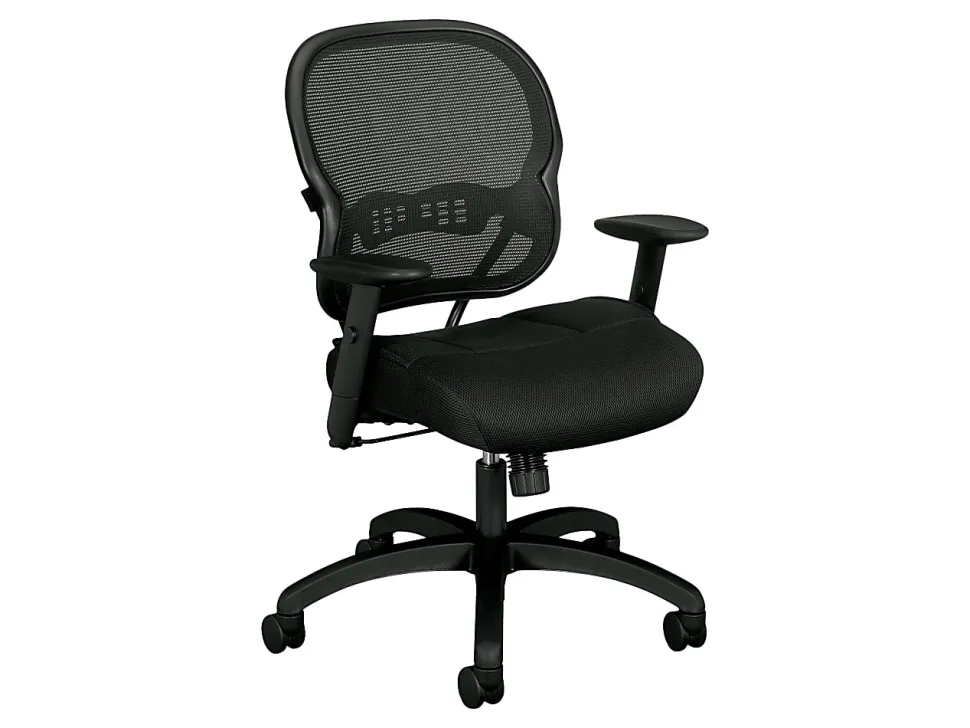 HON® Basyx Wave™ HVL712 Mid-Back Mesh Task Chair, Black