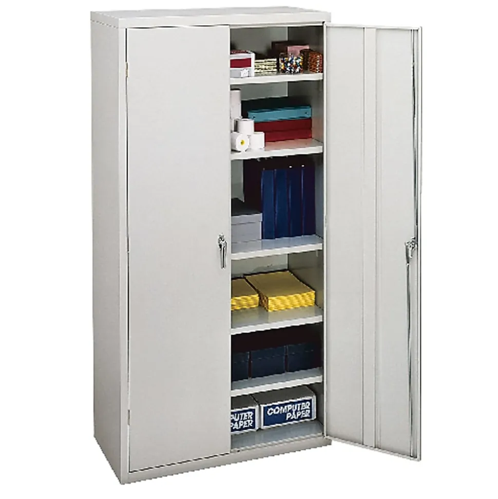 HON® Brigade 5-Shelf Storage Cabinet, Adjustable Shelves, 72"H x 36"W x 24-1/4"D, Light Gray