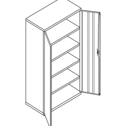 HON® Brigade 5-Shelf Storage Cabinet, Adjustable Shelves, 72"H x 36"W x 24-1/4"D, Light Gray