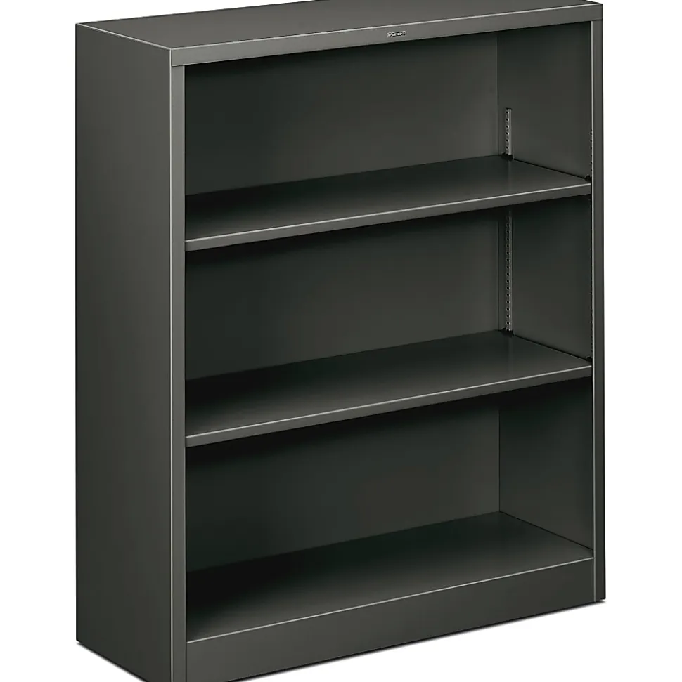 HON® Brigade® 3 Shelf Traditional Modular Shelving Bookcase,41"H x 34-1/2"W x 12-5/8"D, Charcoal