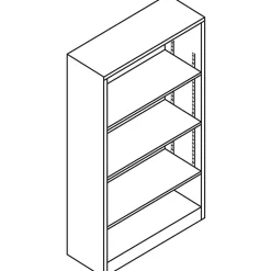 HONĀ® BrigadeĀ® 4 Shelf Transitional Modular Shelving Bookcase,60"H x 34-1/2"W x 12-5/8"D, Black