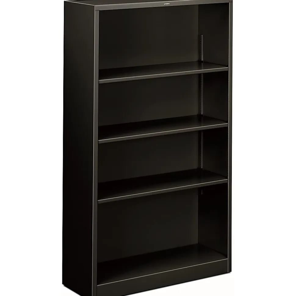 HON® Brigade® 4 Shelf Transitional Modular Shelving Bookcase,60"H x 34-1/2"W x 12-5/8"D, Black