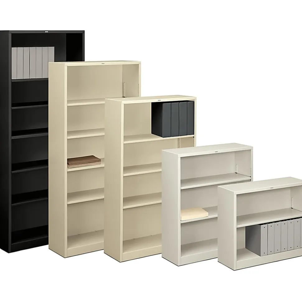 HON® Brigade® 4 Shelf Transitional Modular Shelving Bookcase,60"H x 34-1/2"W x 12-5/8"D, Black