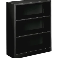 HONĀ® Brigade Steel Bookcase, 3 Shelves, Black