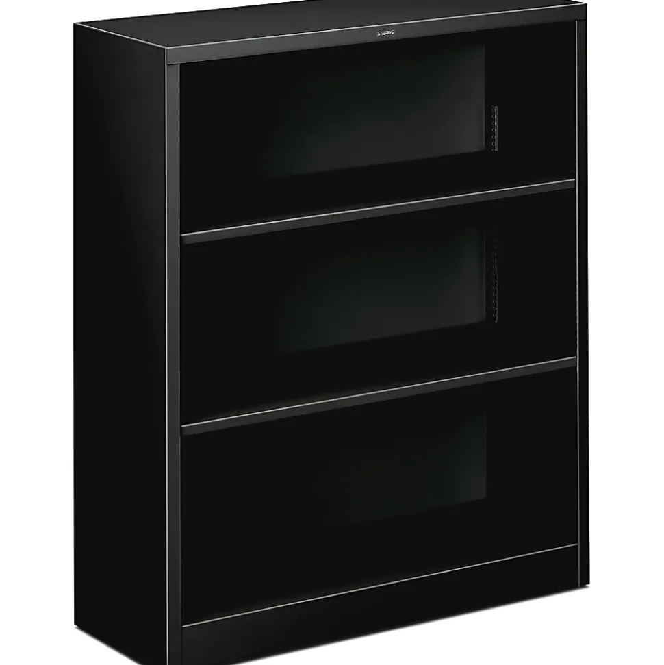 HON® Brigade Steel Bookcase, 3 Shelves, Black