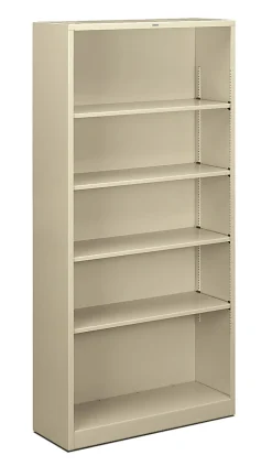 HONĀ® BrigadeĀ® Steel Modular Shelving Bookcase, 5 Shelves, 72"H x 34-1/2"W x 12-5/8"D, Putty