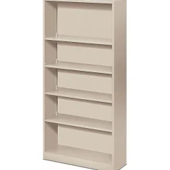 HON® Brigade® Steel Modular Shelving Bookcase, 5 Shelves, 71"H x 34-1/2"W x 12-5/8"D, Light Gray