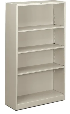 HONĀ® BrigadeĀ® Steel Modular Shelving Bookcase, 4 Shelves, 60"H x 34-1/2"W x 12-5/8"D, Light Gray