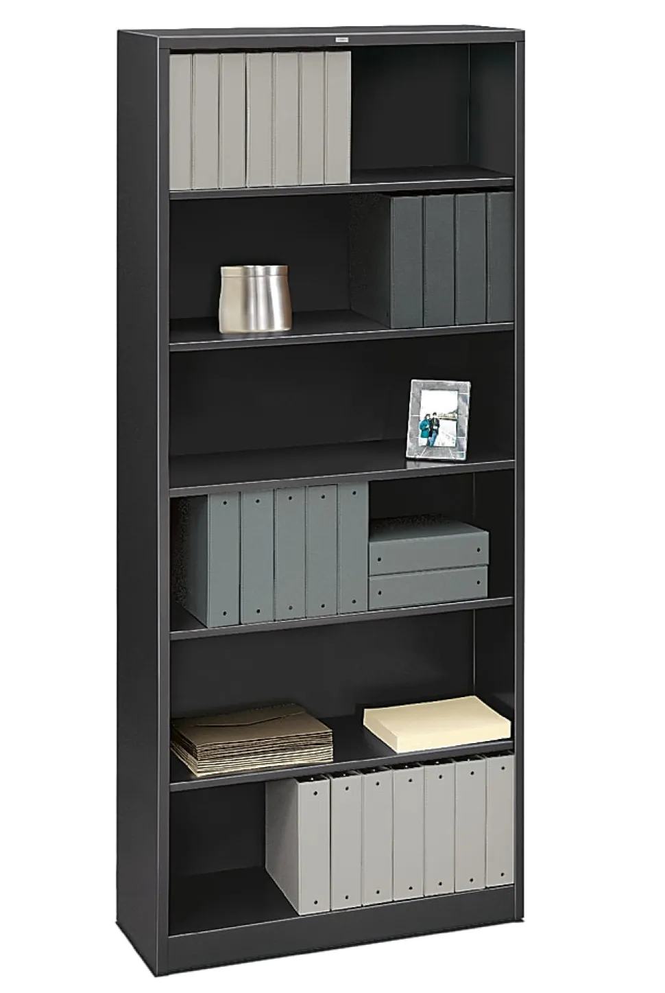HON® Brigade® Steel Modular Shelving Bookcase, 6 Shelves, 81"H x 34-1/2"W x 12-5/8"D, Charcoal