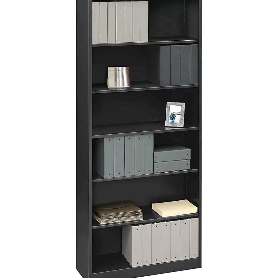 HON® Brigade® Steel Modular Shelving Bookcase, 6 Shelves, 81"H x 34-1/2"W x 12-5/8"D, Charcoal