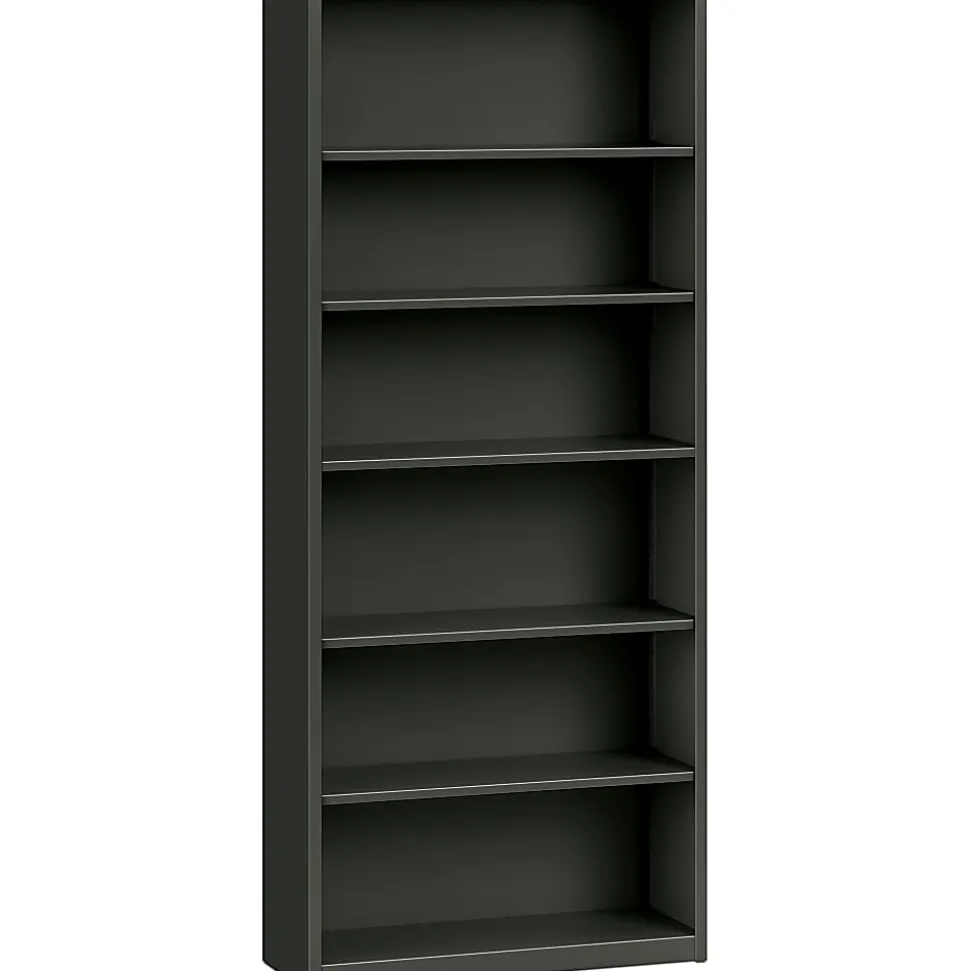 HON® Brigade® Steel Modular Shelving Bookcase, 6 Shelves, 81"H x 34-1/2"W x 12-5/8"D, Charcoal