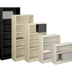HONĀ® BrigadeĀ® Steel Modular Shelving Bookcase, 3 Shelves, 41"H x 34-1/2"W x 12-5/8"D, Putty