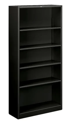 HONĀ® BrigadeĀ® Steel Modular Shelving Bookcase, 5 Shelves, 72"H x 34-1/2"W x 12-5/8"D, Black