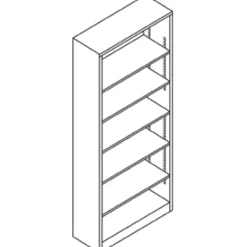 HONĀ® BrigadeĀ® Steel Modular Shelving Bookcase, 6 Shelves (4 Adjustable), 81-1/8"H x 34-1/2"W x 12-5/8"D, Light Gray