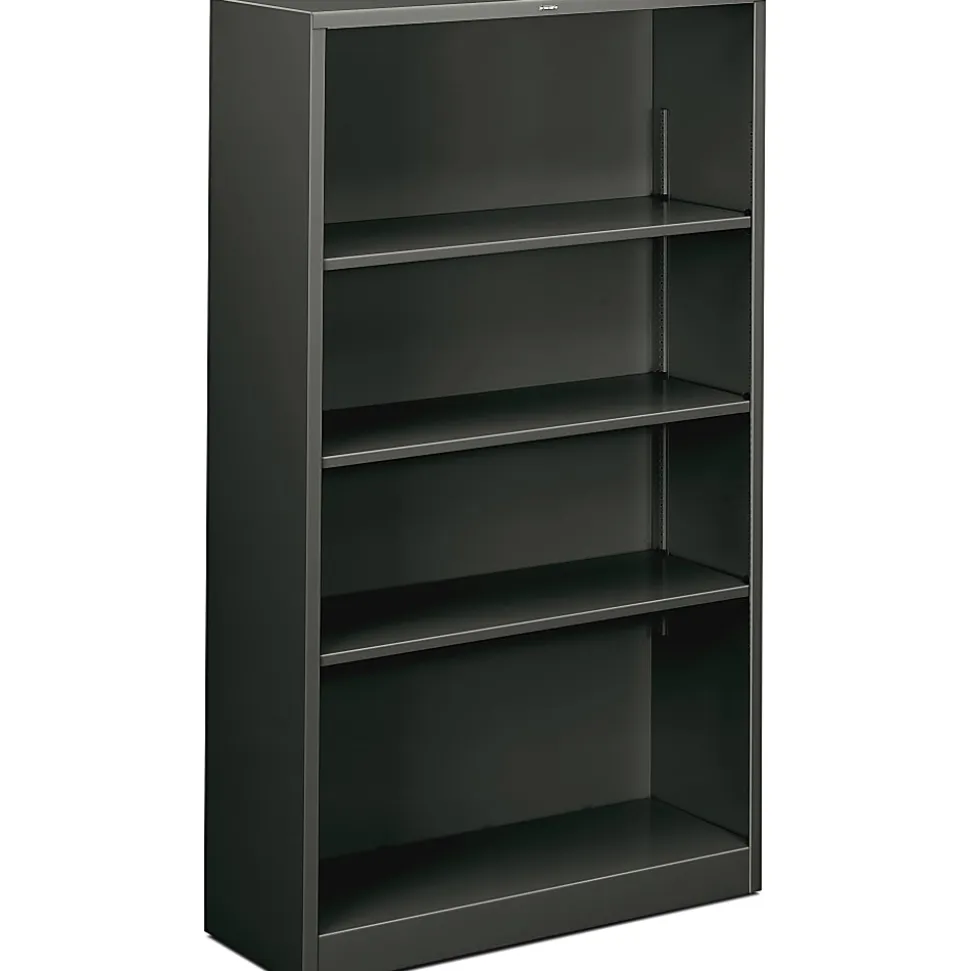 HON® Brigade® Steel Modular Shelving Bookcase, 4 Shelves, 59"H x 34-1/2"W x 12-5/8"D, Charcoal