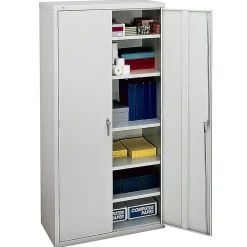 HON® Brigade Storage Cabinet, 5 Adjustable Shelves, 72"H x 36"W x 18-1/4"D, Light Gray