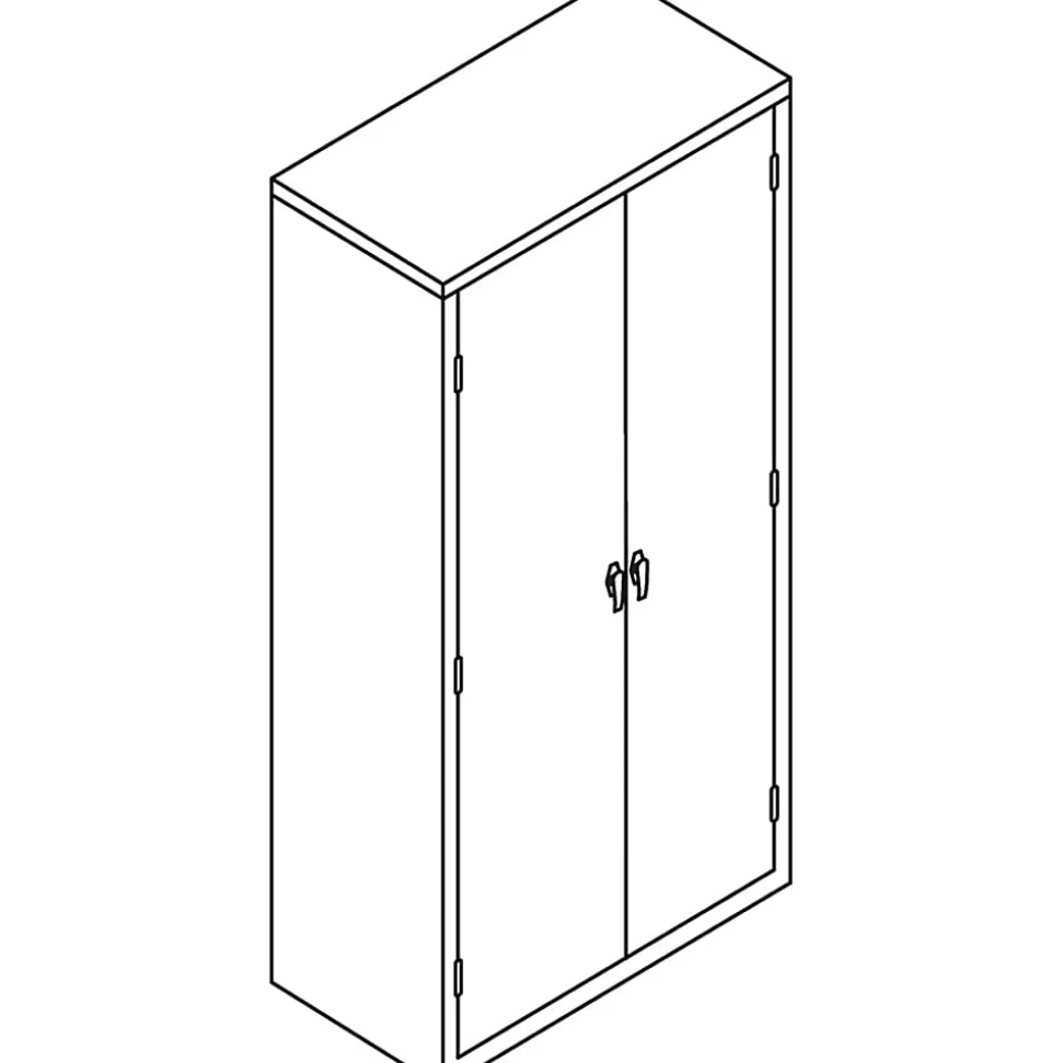 HON® Brigade Storage Cabinet, 5 Adjustable Shelves, 72"H x 36"W x 18-1/4"D, Light Gray