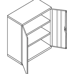 HONĀ® BrigadeĀ® Storage Cabinet, 2 Adjustable Shelves, 41 3/4"H x 36"W x 18 1/4"D, Black