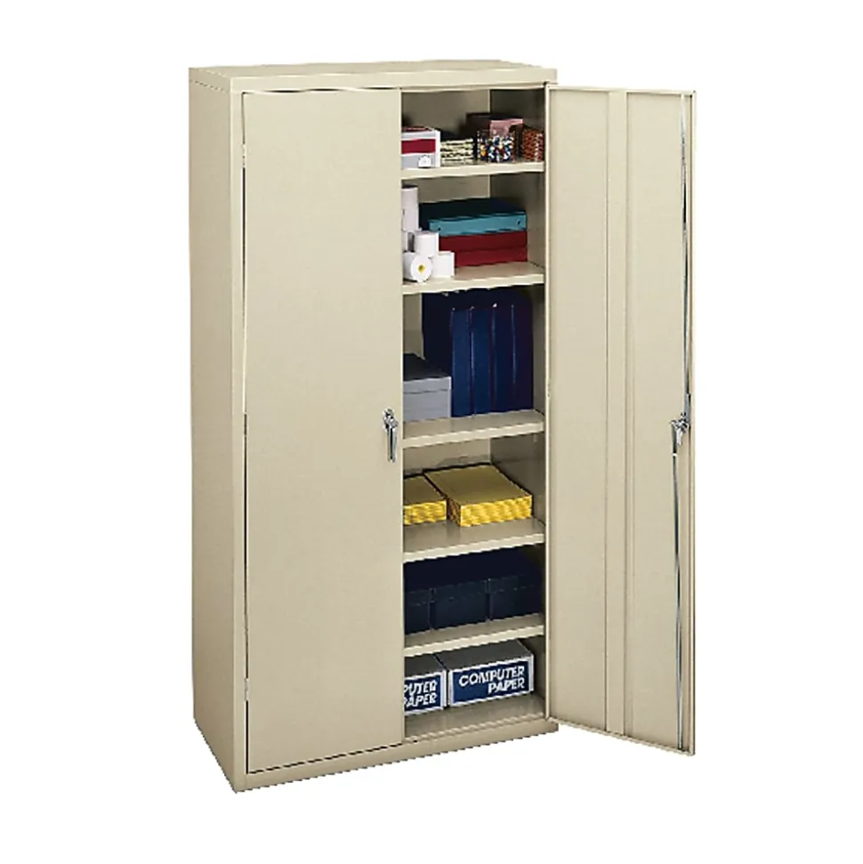 HON® Brigade® Storage Cabinet, 5 Adjustable Shelves, 72"H x 36"W x 24 1/4"D, Putty