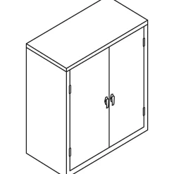 HON® Brigade® Storage Cabinet, 2 Adjustable Shelves, 41 3/4"H x 36"W x 18 1/4"D, Light Gray