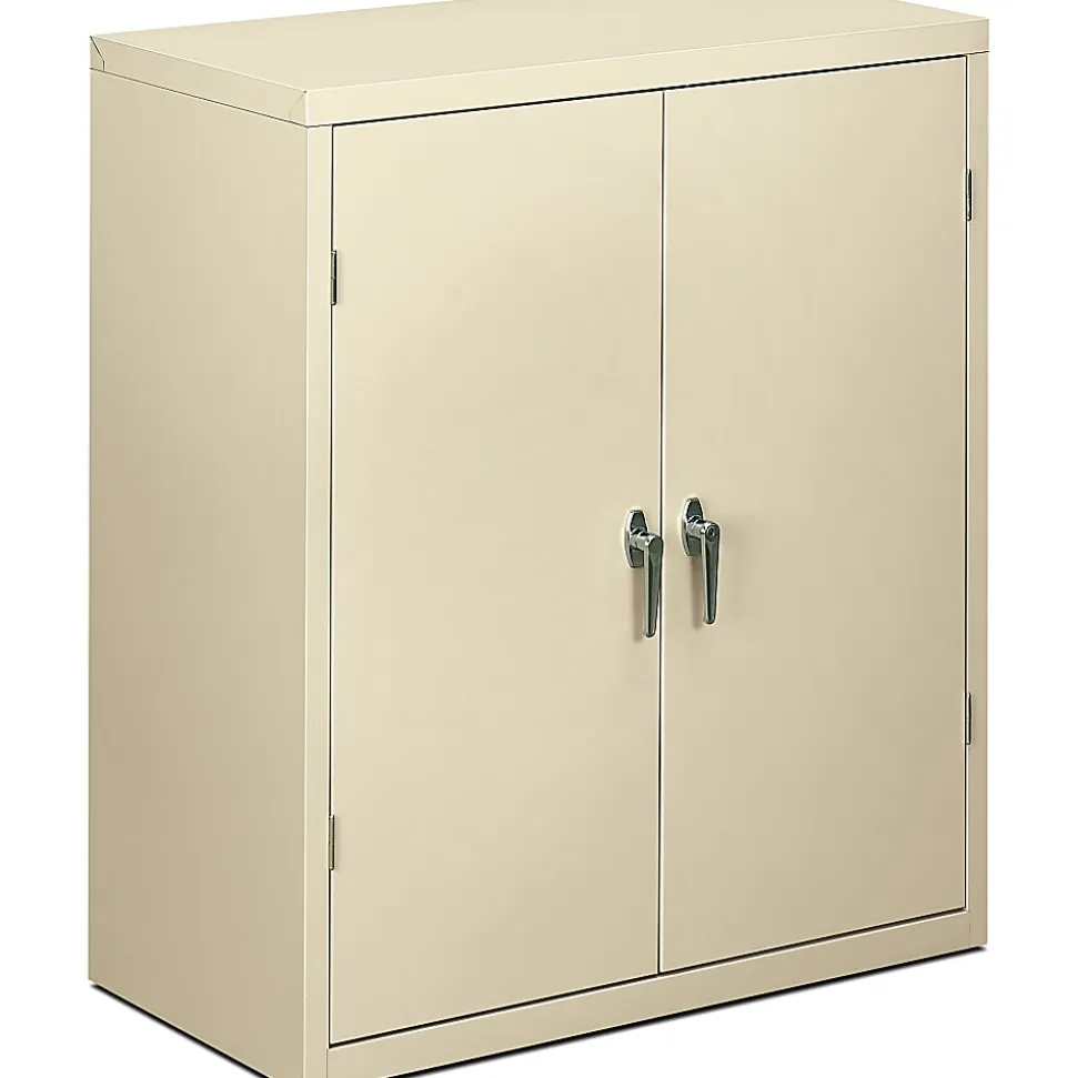 HON® Brigade® Storage Cabinet, 2 Adjustable Shelves, 41 3/4"H x 36"W x 18 1/4"D, Putty