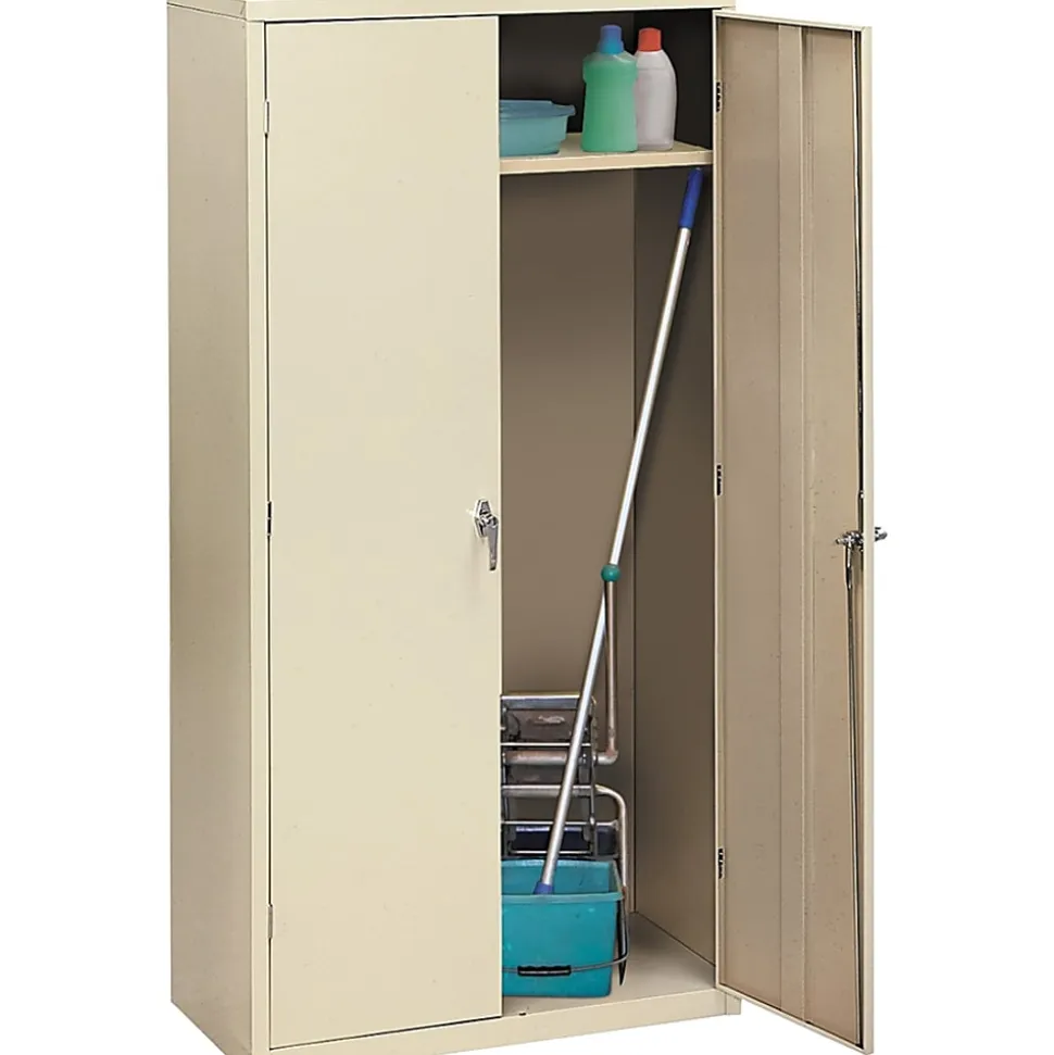 HON® Brigade Storage Cabinet, Fully Assembled, 72" H x 36" W x 18 1/4"D, Putty