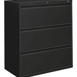 HONĀ® BrigadeĀ® 800 36"W Lateral 3-Drawer File Cabinet, Metal, Black