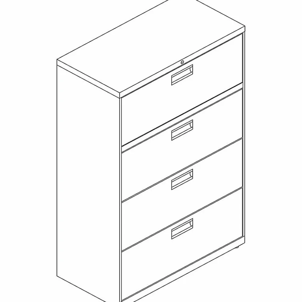 HON® Brigade® 600 36"W x 18"D Lateral 4-Drawer File Cabinet, Putty
