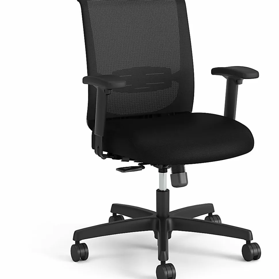 HON Convergence Swivel Tilt Task Chair - Black Seat Color - Fabric Seat Material - 5-star Base - Black - 1 Each