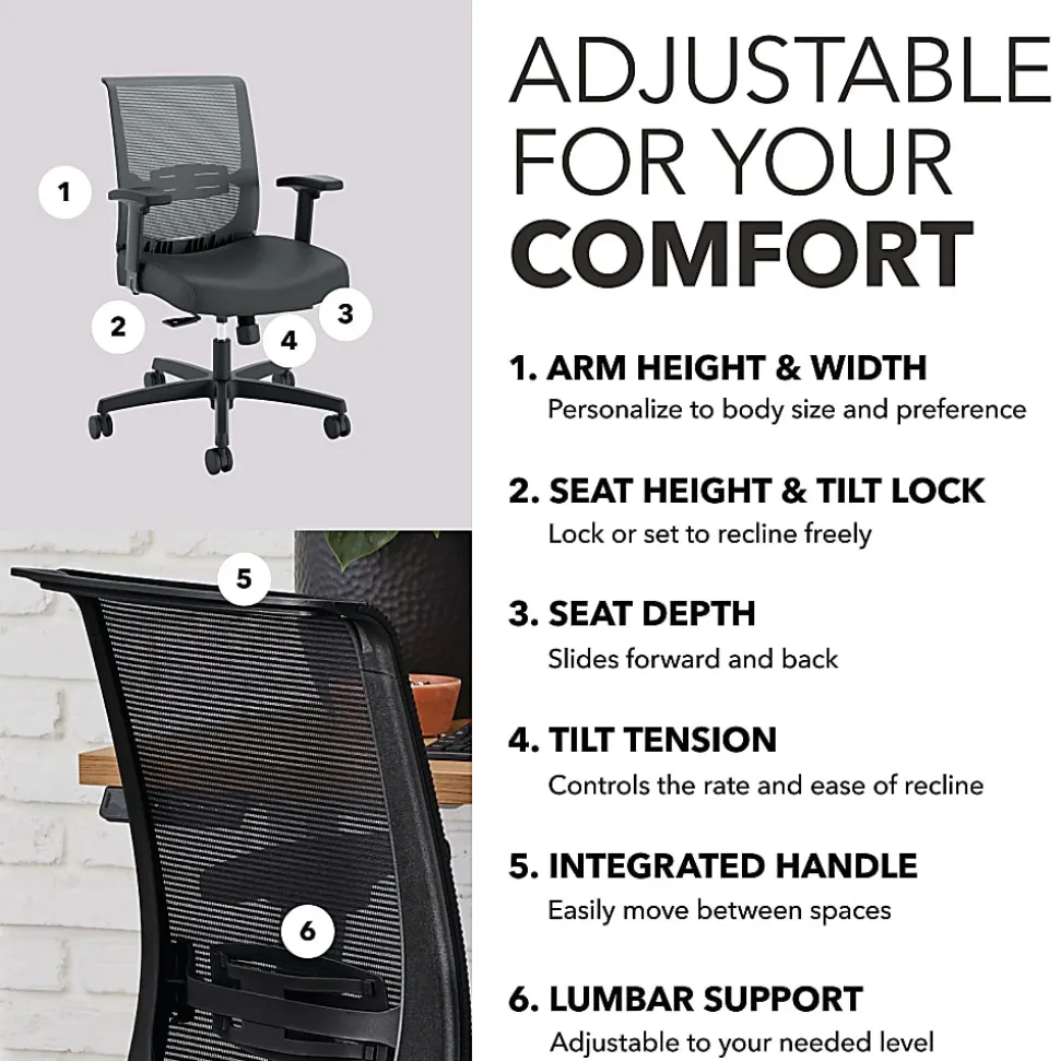 HON® Convergence Task Chair, Basalt/Black, HONCMY1AUR10