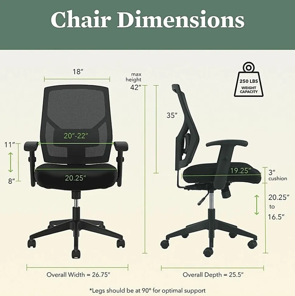 HON® Crio Fabric Mid-Back Task Chair, Black